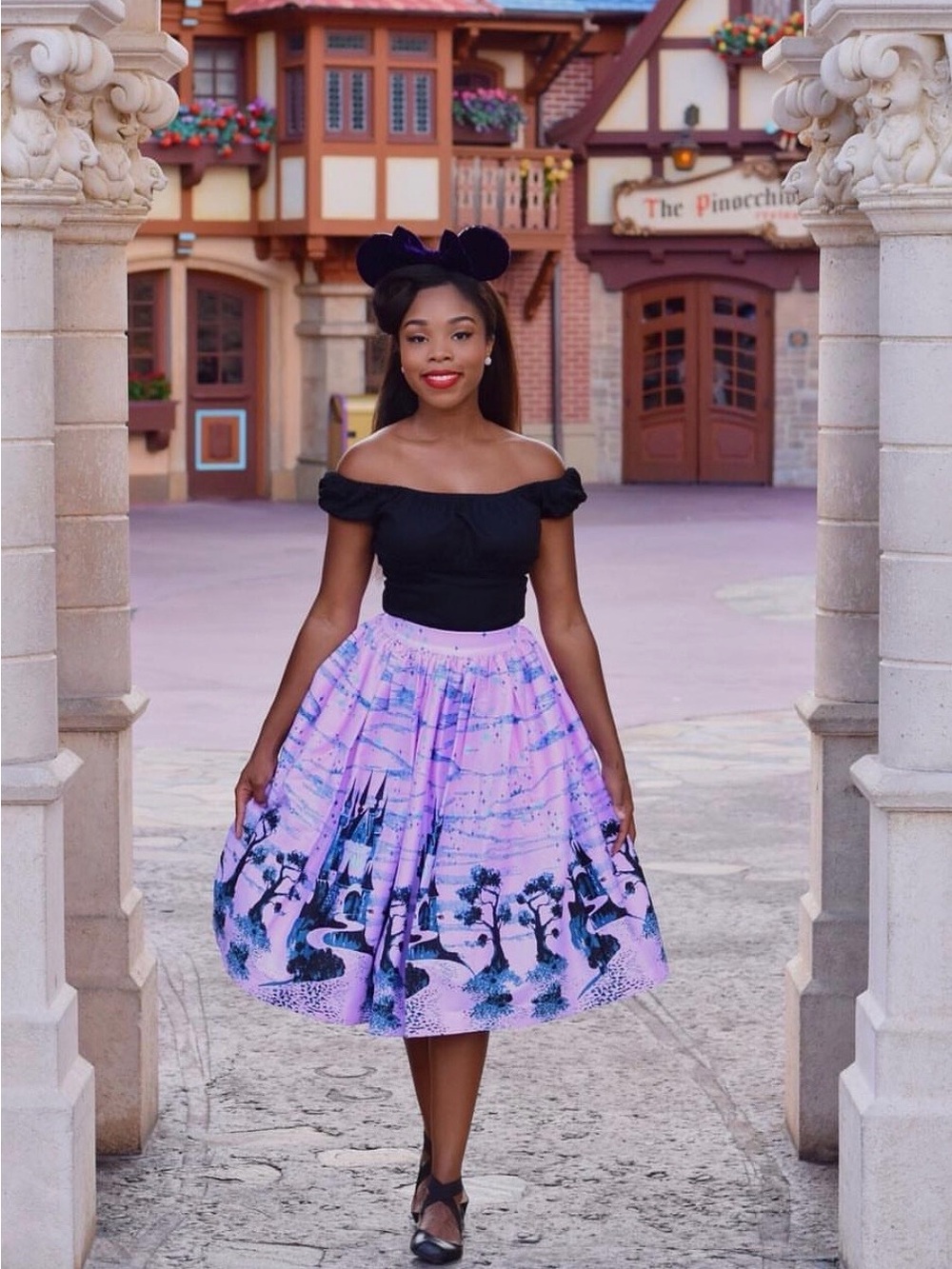 Pinup Couture Disney Bella Castle Swing Skirt In Pink Size 2XL NWOT